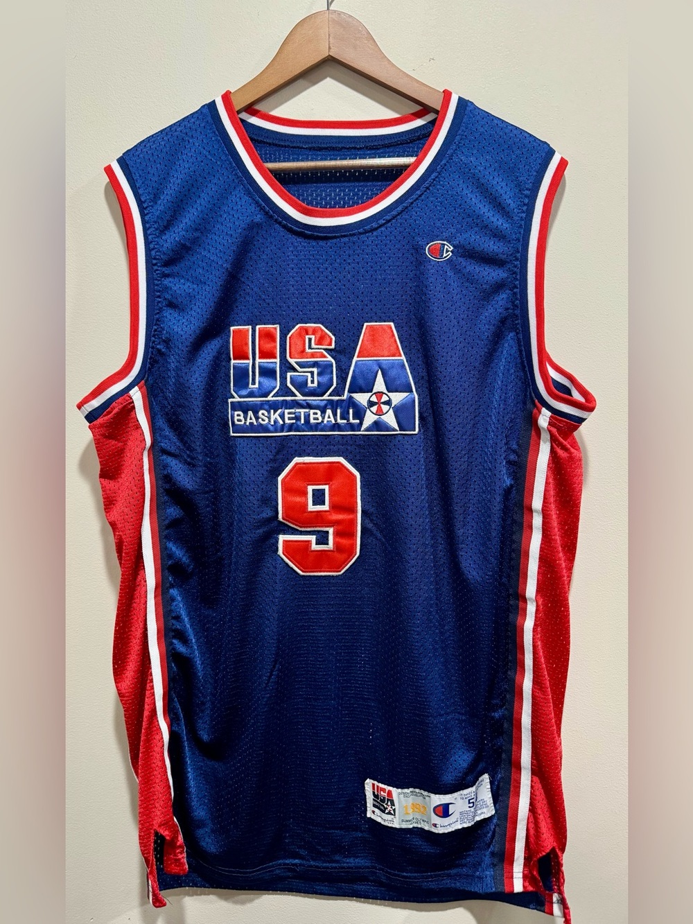1992 Champion Michael Jordan #9 USA Dream Team Olympic Jersey — Sewn — Size 54 - Picture 2 of 6